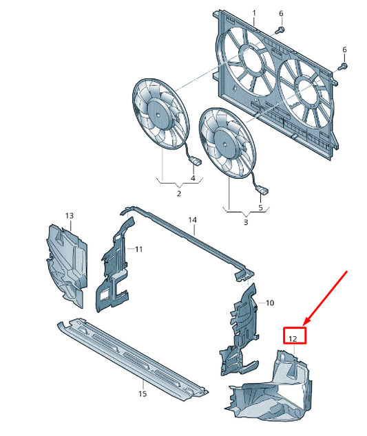 NEW AUDI A6 4A C8 LEFT ENGINE RADIATOR AIR GUIDE 4K0121333C ORIGINAL