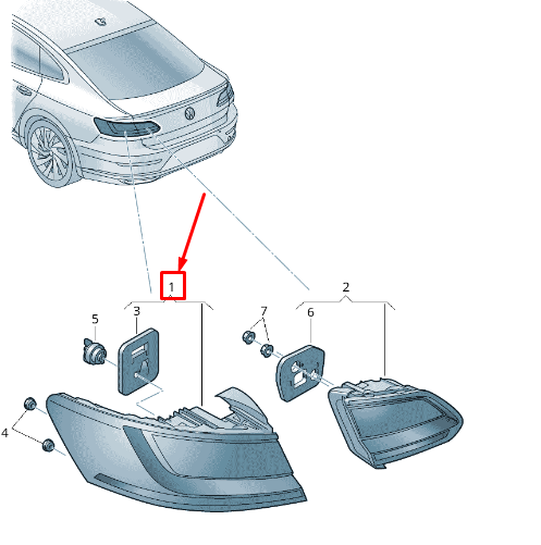 new vw arteon 3h rear right outer taillight 3g8945208g original