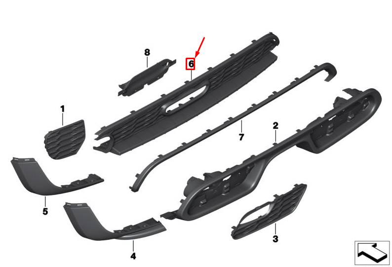 new mini cooper f56 rear bumper insert 7351654 51127351654 original