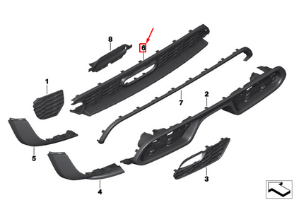 new mini cooper f56 rear bumper insert 7351654 51127351654 original