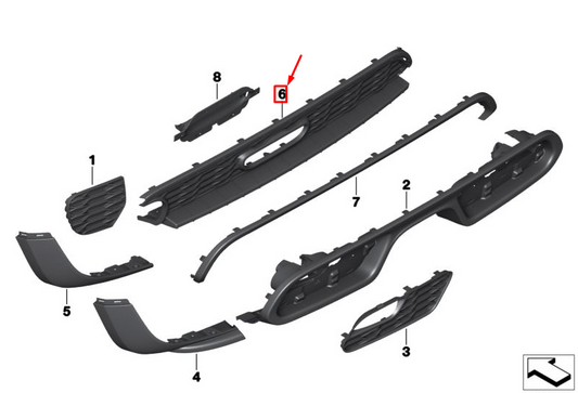 new mini cooper f56 rear bumper insert 7351654 51127351654 original