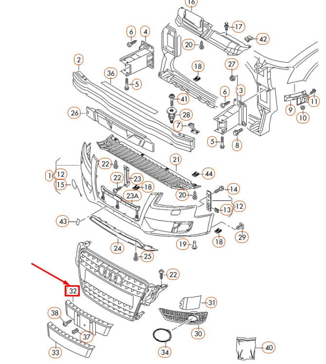NEW AUDI A4 B8 FRONT LICENCE PLATE HOLDER 8K08072851QP ORIGINAL