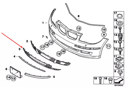 NEW BMW 1 E87 FRONT BUMPER LOWER CENTER GRILLE 51117182367 7182367 2010 ORIGINAL