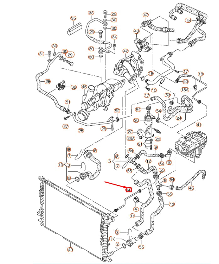 NEW AUDI A6 C7 FRONT LEFT COOLING BREATHER LINE 4G0121081AE