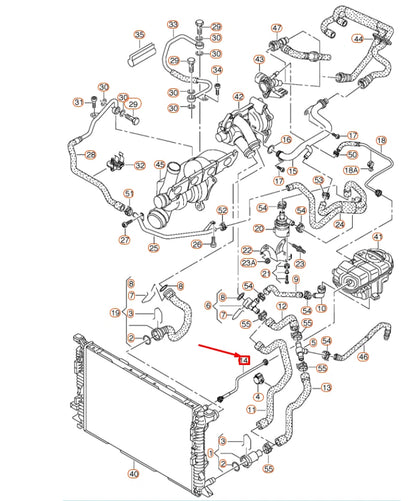 NEW AUDI A6 C7 FRONT LEFT COOLING BREATHER LINE 4G0121081AE