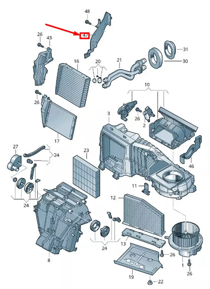 NEW VOLKSWAGEN CADDY 2K MK3 HEATER UNIT BRACKET LHD 1T1819473C
