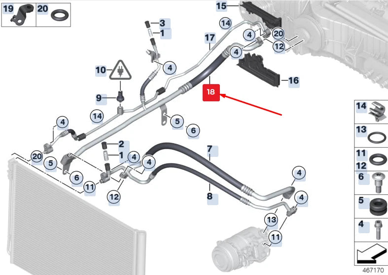 NEW BMW 5 GRAN TURISMO F07 A/C SUCTION PIPE 64539201927 9201927 ORIGINAL
