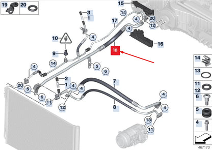 NEW BMW 5 GRAN TURISMO F07 A/C SUCTION PIPE 64539201927 9201927 ORIGINAL