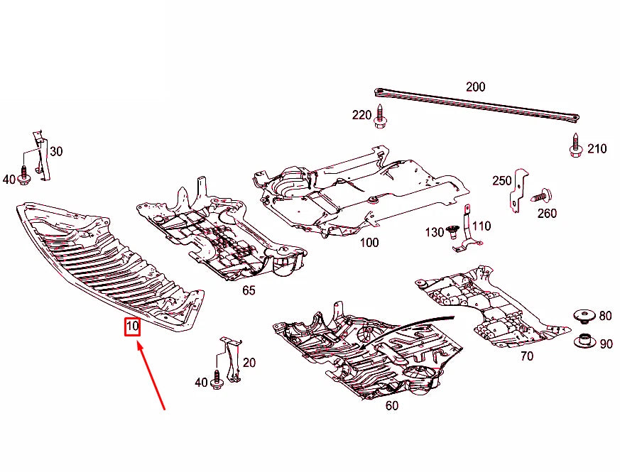 NEW MERCEDES-BENZ E C207 ENGINE UNDER COVER TRAY A2075200623 ORIGINAL