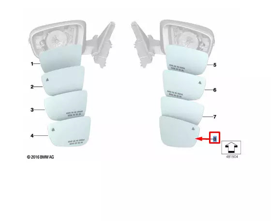 NEW BMW M5 F90 FRONT RIGHT DOOR MIRROR GLASS 51168739632 8739632 ORIGINAL