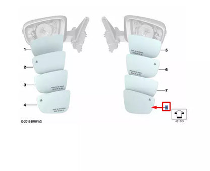 NEW BMW M5 F90 FRONT RIGHT DOOR MIRROR GLASS 51168739632 8739632 ORIGINAL