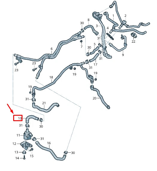 NEW AUDI A8 4N ENGINE COOLANT HOSE 4N0819376B