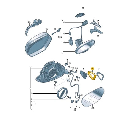 NEW AUDI A7 SPORTBACK 4G8 LEFT LOWER MIRROR WING COVER RHD 4G8857109AGRU