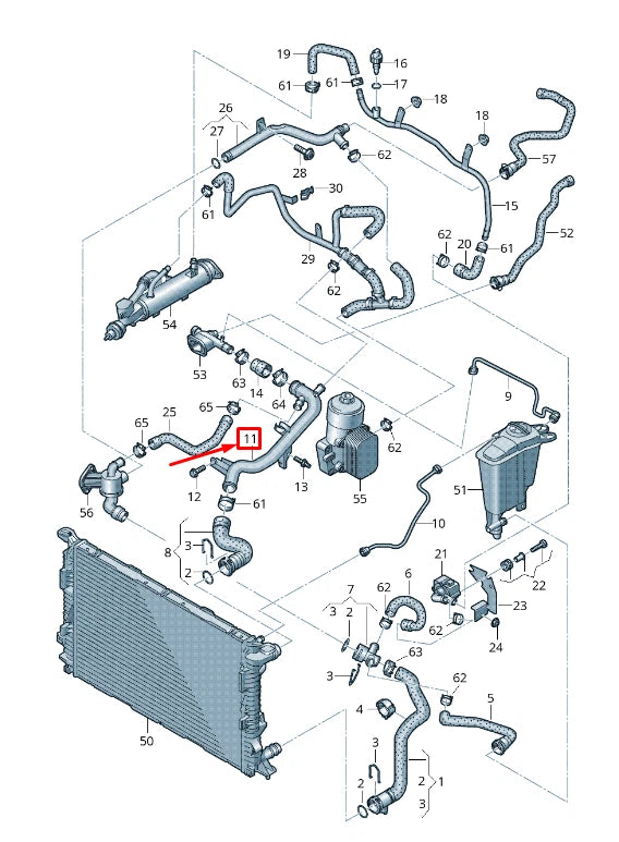 NEW AUDI A4 AVANT B8 ENGINE COOLANT PIPE 03L121071B ORIGINAL