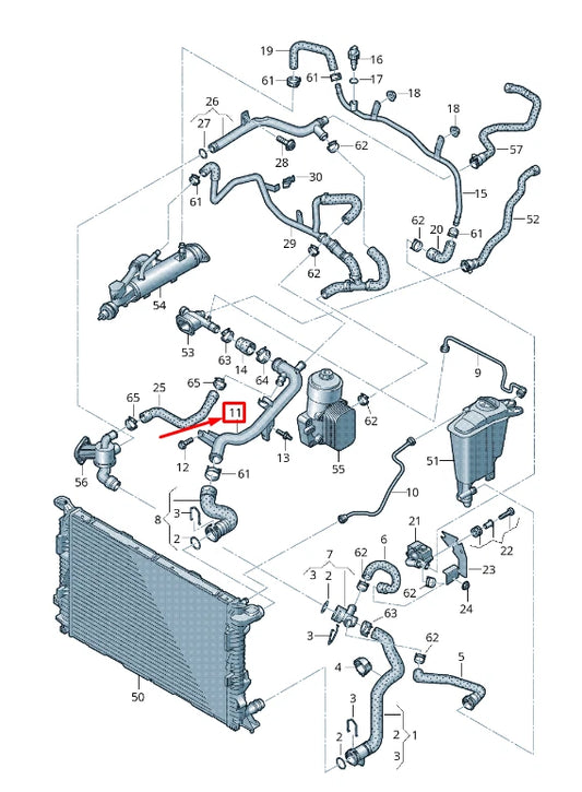 NEW AUDI A4 AVANT B8 ENGINE COOLANT PIPE 03L121071B ORIGINAL