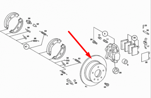 new mb s-class w126 rear side brake disc a126423001264 3.0 petrol original