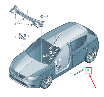 new seat leon 5f front sill trim strip 5f0853373d041 original