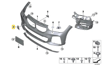 NEW BMW X1 F48 M FRONT BUMPER TOW EYE COVER 9883618 51119883618 ORIGINAL