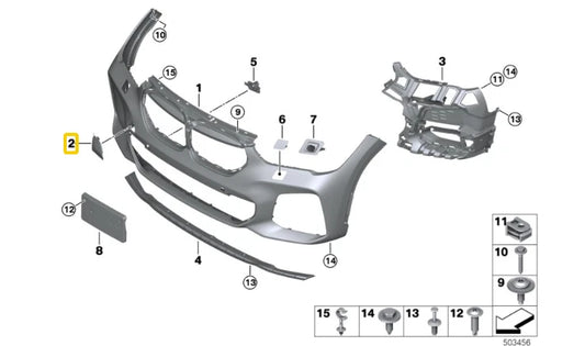 NEW BMW X1 F48 M FRONT BUMPER TOW EYE COVER 9883618 51119883618 ORIGINAL