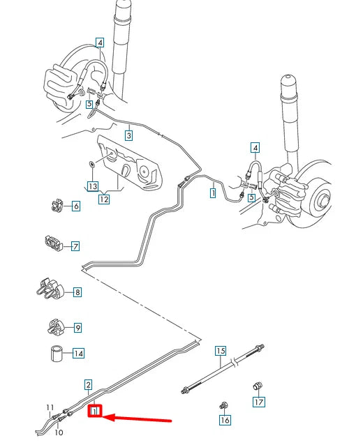 NEW VOLKSWAGEN ARTEON 3H7 REAR LEFT BRAKE LINE 3Q0614741AA
