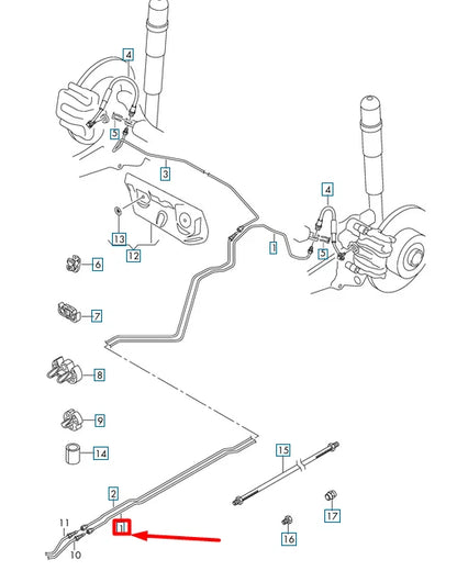 NEW VOLKSWAGEN ARTEON 3H7 REAR LEFT BRAKE LINE 3Q0614741AA