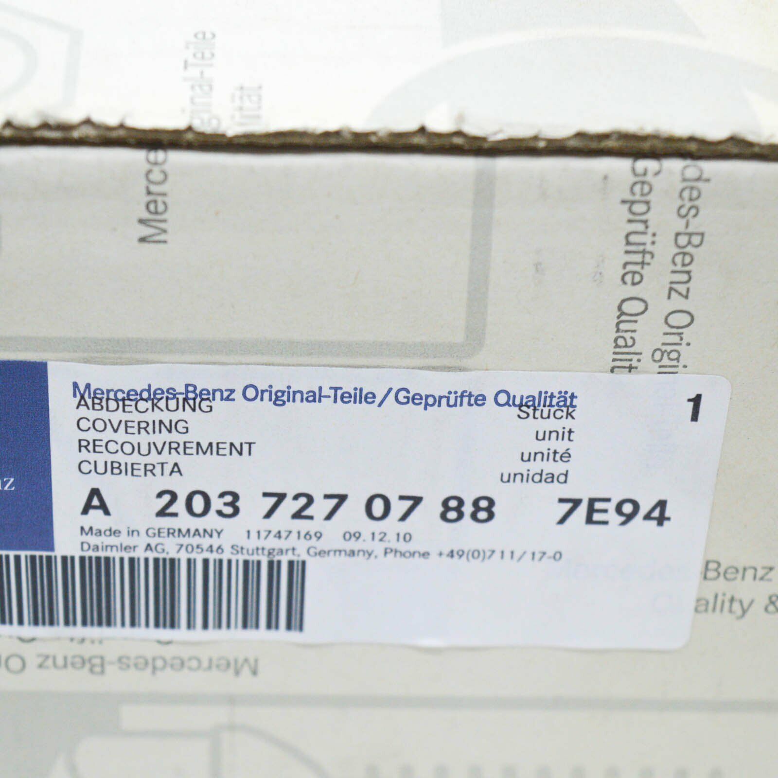 NEW MB C W203 FRONT LEFT DOOR LOUDSPEAKER COVER A20372707887E94 ORIGINAL
