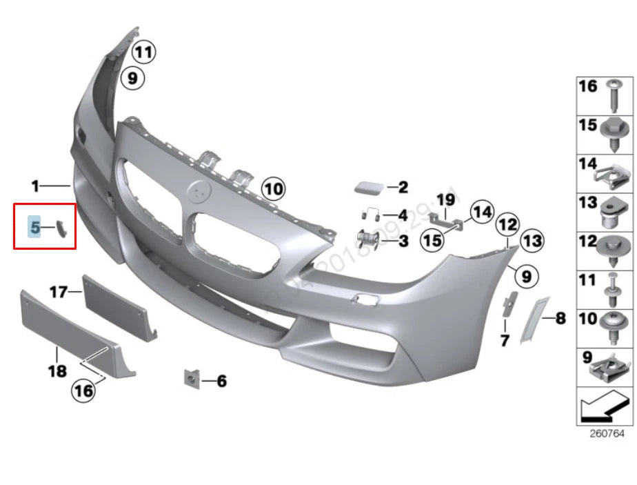 NEW BMW 6 F06 FRONT BUMPER TOW HOOK EYE COVER M SPORT 51118052710 2016 ORIGINAL