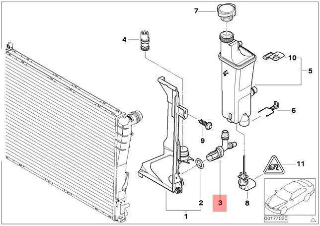NEW BMW 3 E46 2.0D WATER CONNECTION PIPE 17112248409 ORIGINAL