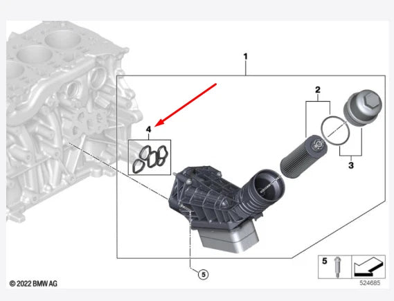 NEW BMW 5 G30 OIL FILTER SEALING PARTS 11425A473E7 5A473E7 2022 ORIGINAL