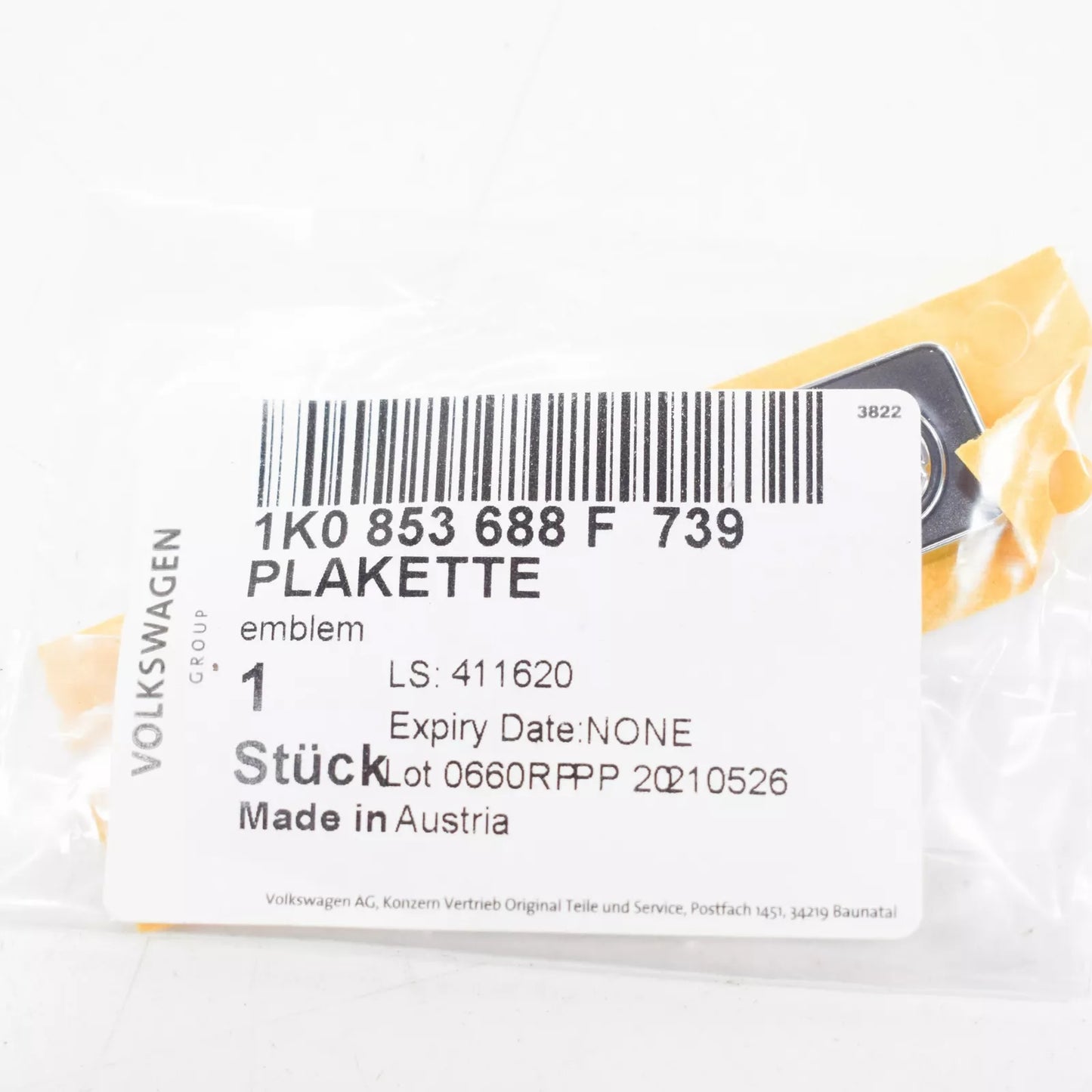 NEW VOLKSWAGEN TOUAREG 7L TRUNK LID EXCLUSIVE BADGE EMBLEM 1K0853688F739