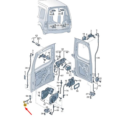 NEW VW CADDY 2K CHILD SAFETY CATCH TRIM 7H0843797A9B9 ORIGINAL