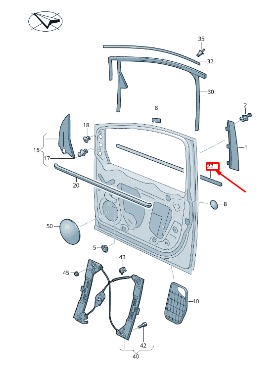new vw sharan 7n right outer door window aperture seal 7n0837478d5ap original