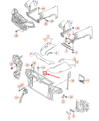 new vw touareg 7l coolant radiator lock carrier with mounting 7l0805594r