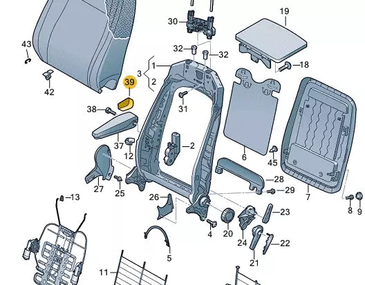 NEW VW CADDY IV SAA SAH FRONT LEFT BACKREST COVER RIGHT 7H5881152A92W