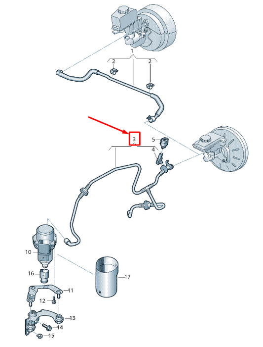 new vw touran 5t vacuum hose with non-return valve 5qa612041k original