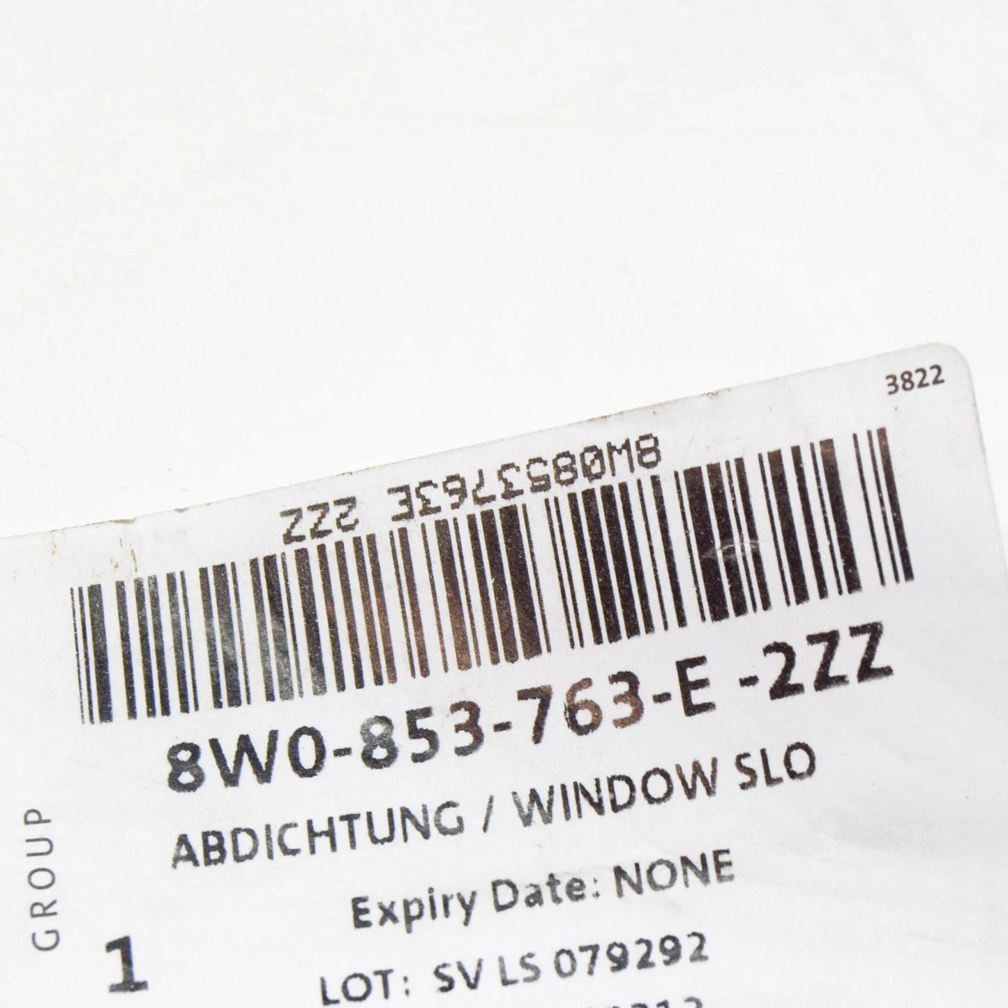 NEW AUDI A4 B9 REAR LEFT DOOR WINDOW BELT MOLDING 8W0853763E2ZZ ORIGINAL