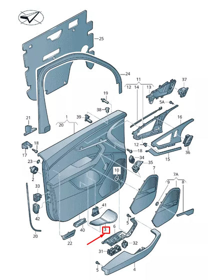 NEW AUDI Q7 4M FRONT LEFT DOOR PANEL UNDERLAY TRIM 4M0868133DT4