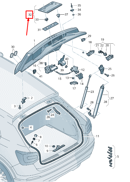 NEW AUDI Q2 GA REAR LICENCE PLATE TRIM 81A827113B9B9 ORIGINAL