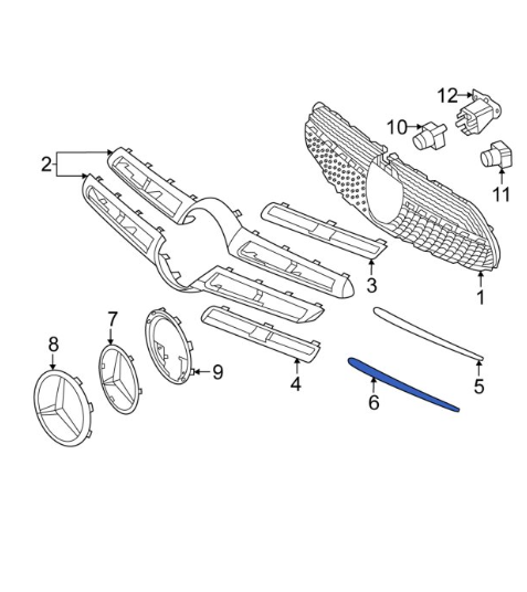 NEW MERCEDES-BENZ E W213 FRONT BUMPER RIGHT GRILLE MOLDING A2138888800 ORIGINAL