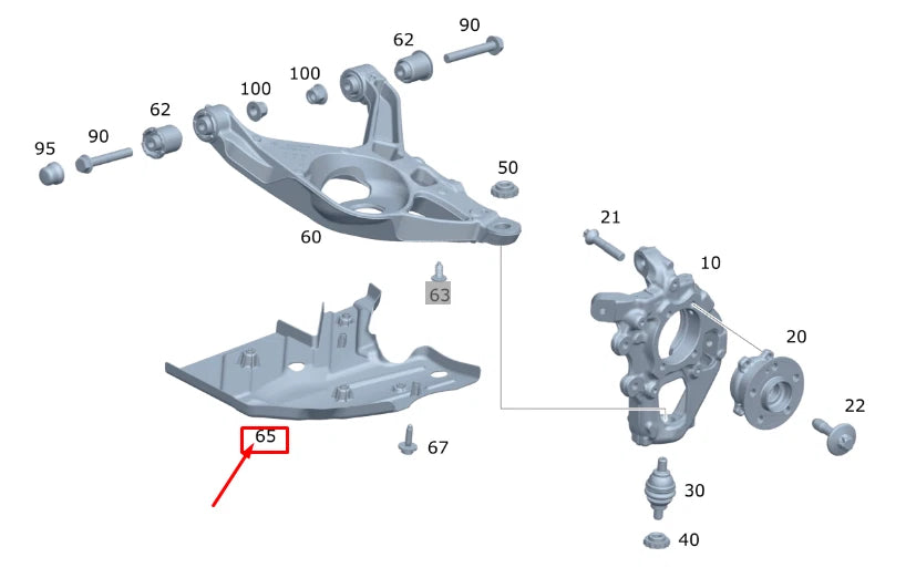 NEW MB GLE W167 REAR RIGHT CONTROL ARM SPRING LINK TRIM A1673522500