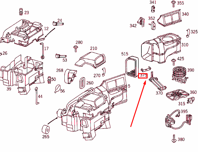 NEW MERCEDES-BENZ CLK C208 HEATER CASE SLIDE VALVE A2028350042 ORIGINAL
