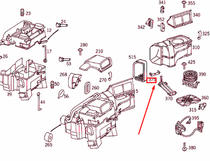 NEW MERCEDES-BENZ CLK C208 HEATER CASE SLIDE VALVE A2028350042 ORIGINAL