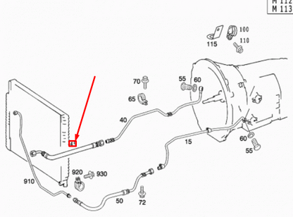 NEW MERCEDES-BENZ E W124 RIGHT OIL COOLER HOSE A2209971652 ORIGINAL