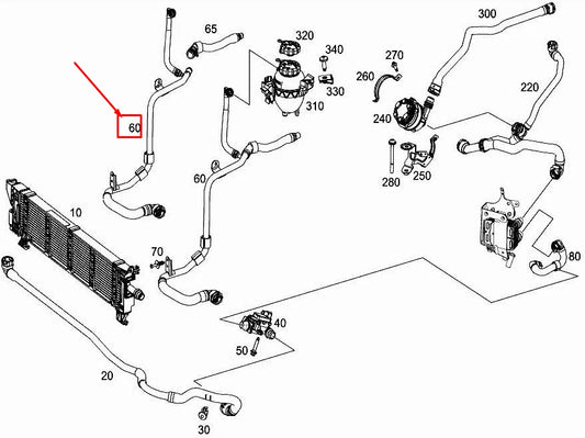 NEW MERCEDES-BENZ GLC X253 ENGINE COOLANT PIPE A2135007300 ORIGINAL