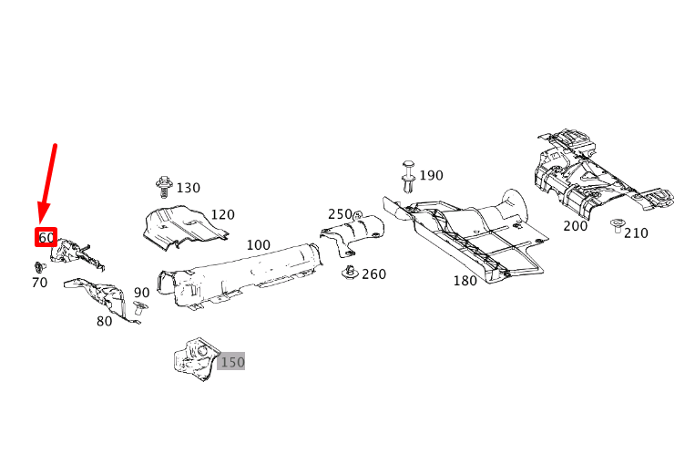 new mercedes-benz cla c117 exhaust firewall right shielding a2466820671 original