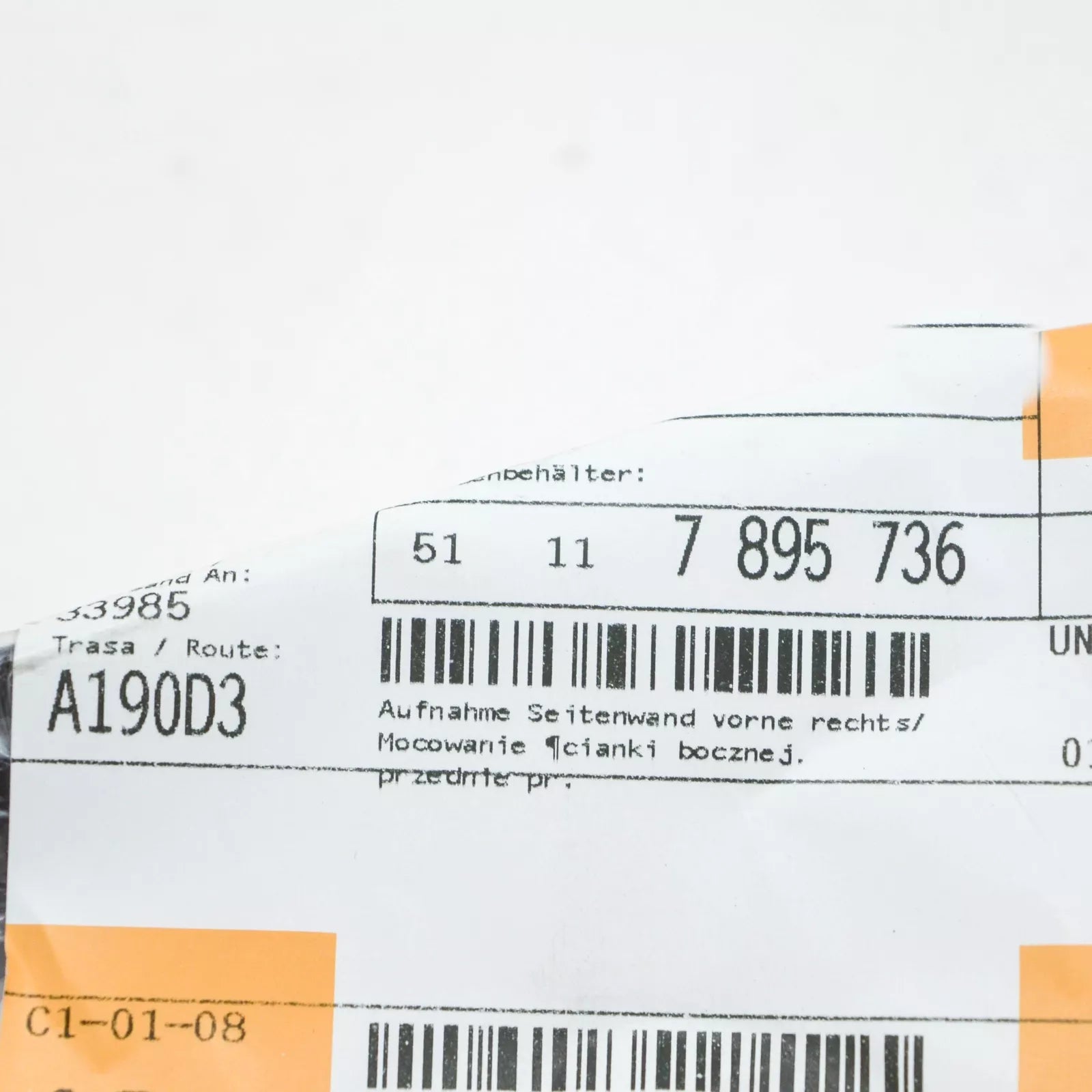 NEW BMW M5 E60 FRONT RIGHT BUMPER SUPPORT BRACKET 7895736 51117895736 ORIGINAL