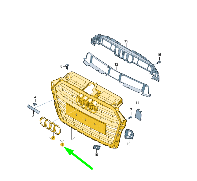 new audi a3 8v radiator grille 8v3853651aafuh original