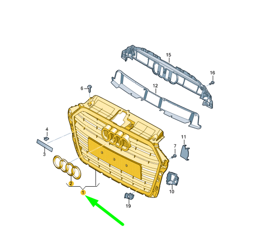 new audi a3 8v radiator grille 8v3853651aafuh original