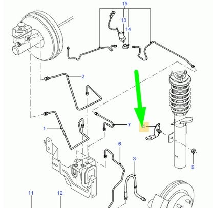 new ford mondeo mk2 front left brake pipe bracket 4416794 1x43-2b110-aa original