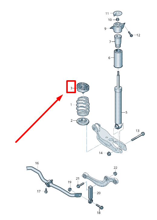 NEW AUDI Q5 FY REAR UPPER COIL SPRING INSULATOR 80A512149 ORIGINAL